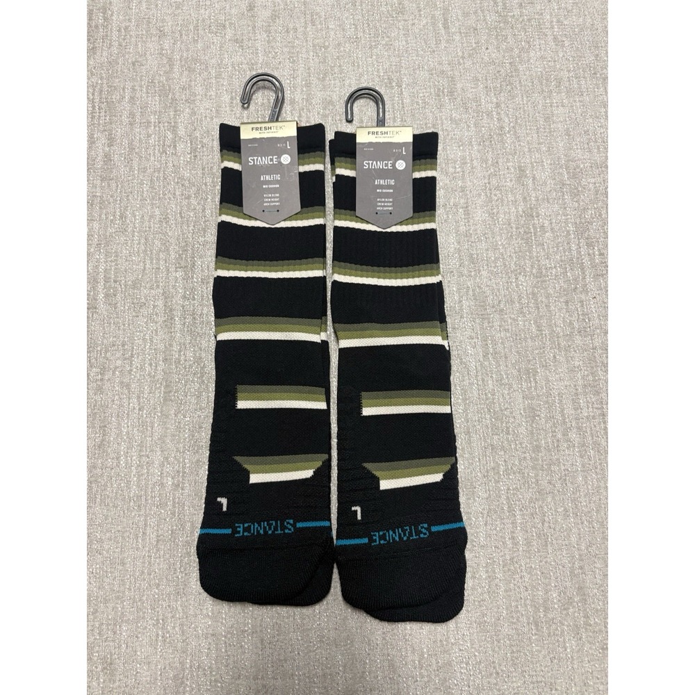 2 Pack Stance Freshtek Infiknit Athletic Crew Socks Arch Support Large (9-13)